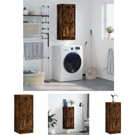 Räuchereiche Schrank - vidaXL Wandschrank Räuchereiche 34,5x34x90 cm Holzwerkstoff - Schrank für Wohnzimmer