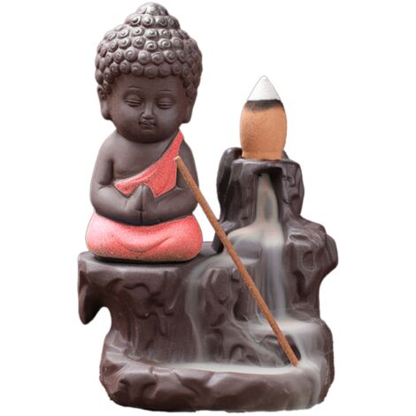 Räucherstäbchenhalter mit Gegenstromfunktion, lila Sand-Wasserfall-Design, mit 30 Räucherstäbchen für Yoga und Büro, rosa Farbe