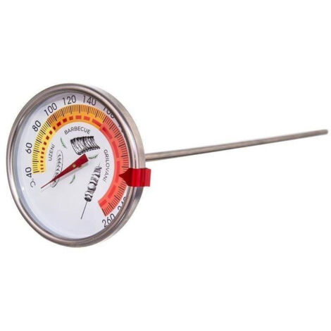 Räucherthermometer, Stahl, mit 33 cm langer Sonde