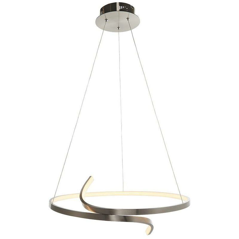 Endon Lighting - Endon Rafe - LED Ceiling Pendant Satin Nickel Plate & White Silicone