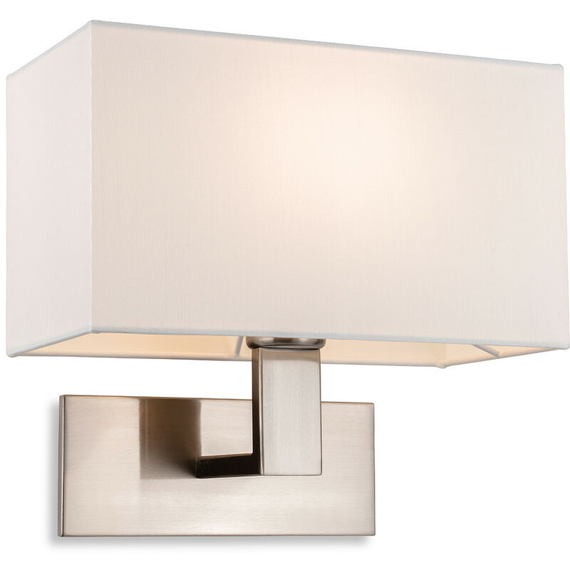 Firstlight Raffles Single Wall Brushed Steel with Rectangle Cream Shade
