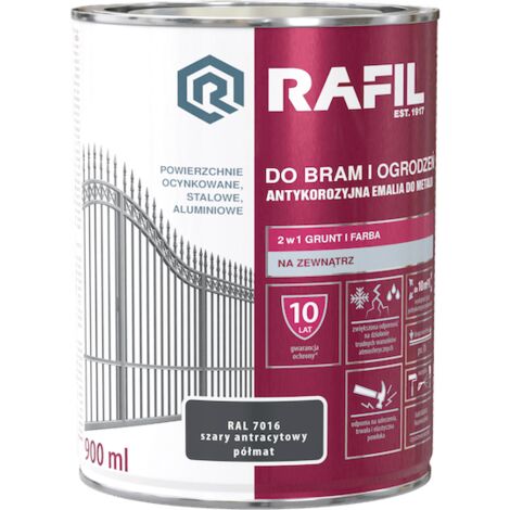 Rafil Farbe für Tore und Zäune, anthrazitgrau seidenmatt, 0,9 l