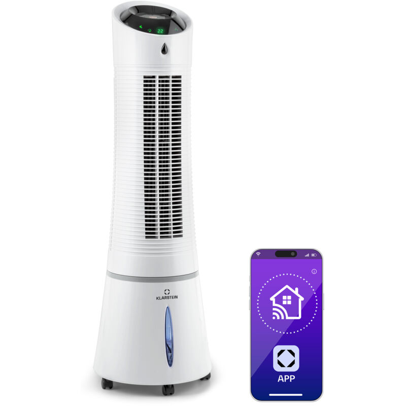Rafraichisseur d'Air 4 en 1 KLARSTEIN Skyscraper Ice Smart 210m³/h 30W Blanc