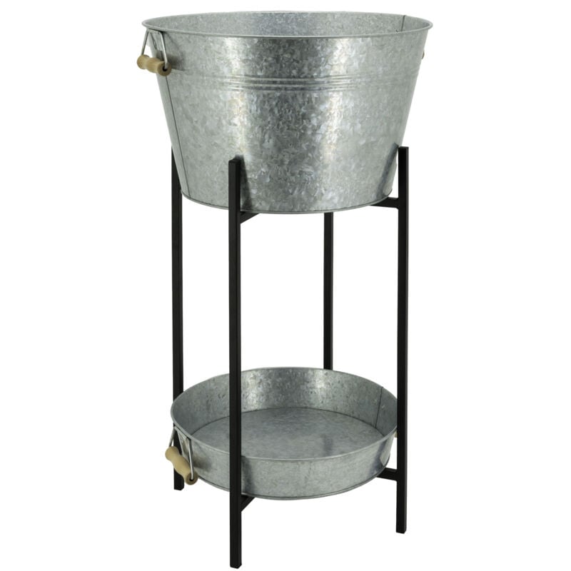 Rafraîchisseur de bouteilles sur pieds en métal galvanisé