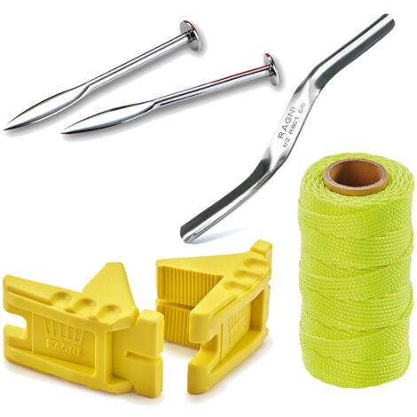 Ragni 4 Piece Bricklayers’ Accessories Kit R402BAP Neon Yellow Brick Line