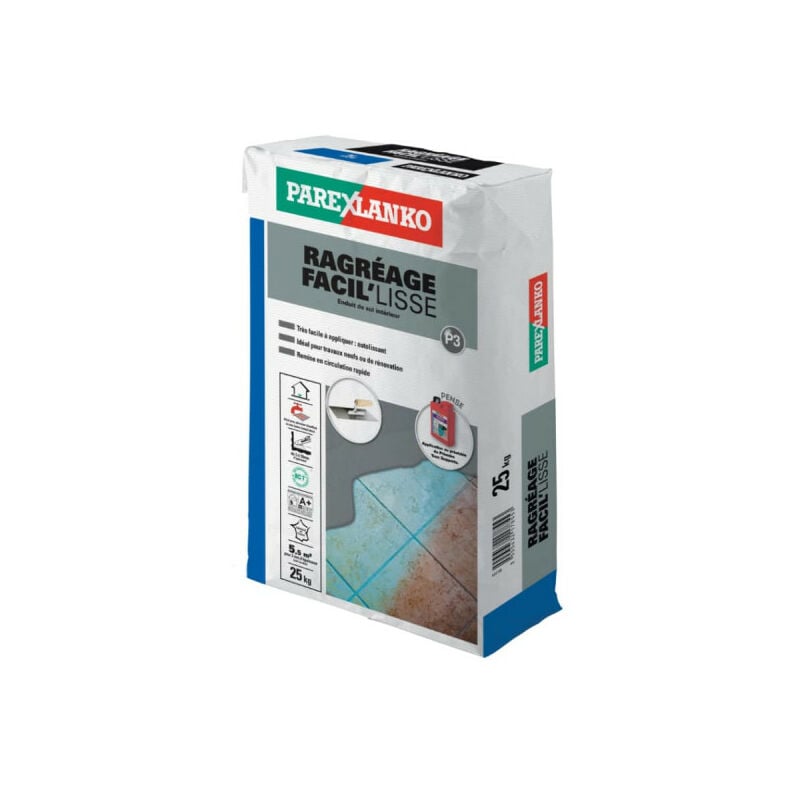 Ragréage Parexlanko Facil'lisse - convient jusqu'à 5m² environ - 25 kg - 03303