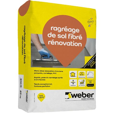 main image of "Ragréage de sol fibré rénovation Weber 25kg, autolissant fibré, neuf ou rénovation."