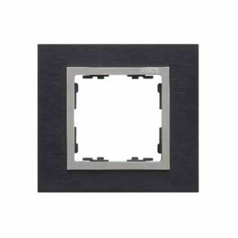 Rahmen 1 Element Natur Edelstahl schwarz SIMON 82 NATURE 82917-38