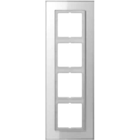 Rahmen LS Plus Jung Weiß Glas vierfach kompatibel