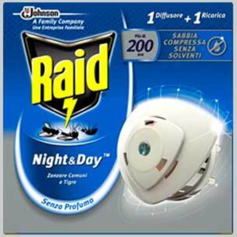 RAID DIFFUSORE ANTIZANZARE 'NIGHT & DAY' Base + 1 ricarica - JOHNSON