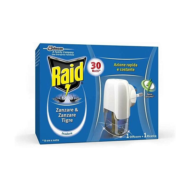 Raid Diffusore Più Ricarica Liquido 30 Notti