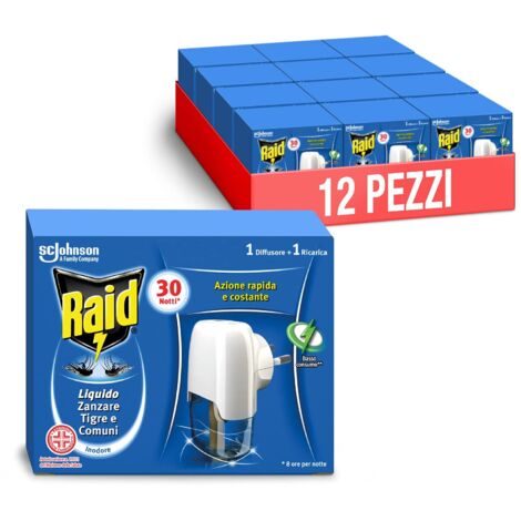 RAID ELETTROEMANATORE + LIQUIDO 30 NOTTI. Prezzo per 1 pezzo.