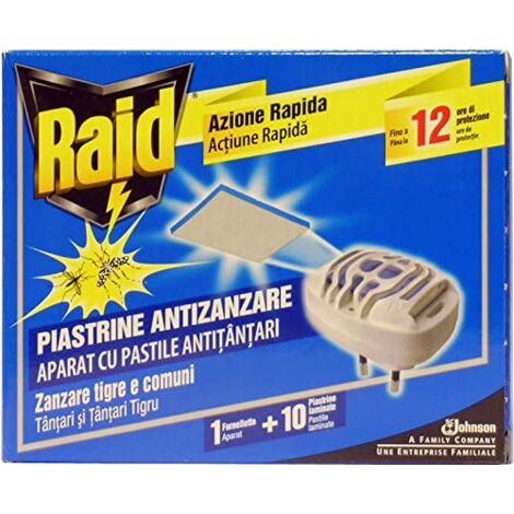 RAID EMANATORE ELETTRICO ANTIZANZARE + 10 PIASTRINE OKX