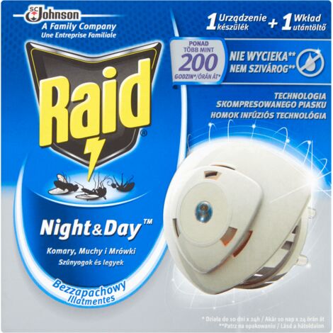 Raid Night & Day - Fumigatore elettrico: zanzare, mosche, formiche