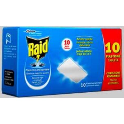 RAID PIASTRINE ANTIZANZARE Confezione 10 pezzi - JOHNSON