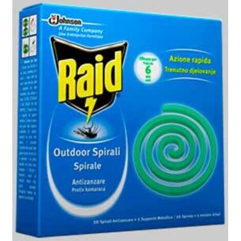 RAID SPIRALI ANTIZANZARE Confezione 10 pezzi - JOHNSON