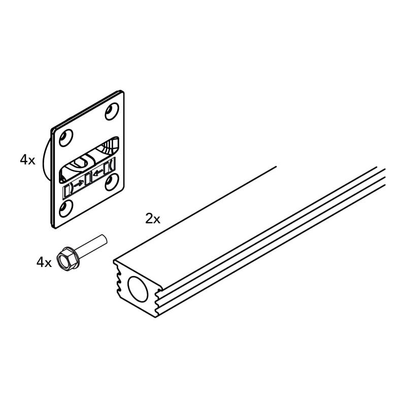 Ferrure de redressement pour la stabilisation de portes coulissantes - Décor : Noir Hawa