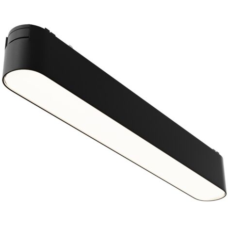 Rail 1 phase noir linéaire arrondi LED 12W 4000K BASIS
