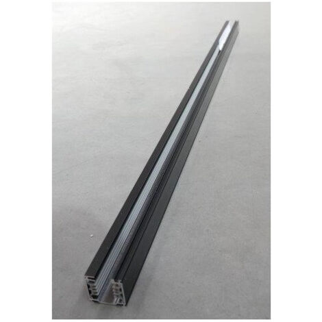 Rail 3 phases carré alu noir mat 1000x36x33mm non-dimmable 3680W max alim 230V IP20 T-Rail TRAJECTOIRE