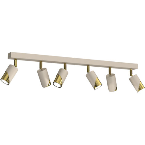 Rail 6 spots orientables crème/or 6xGU10 Shift Luminex