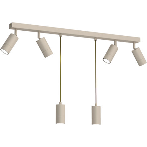Rail 90 cm crème 6 spots orientables GU10 Luminex Link