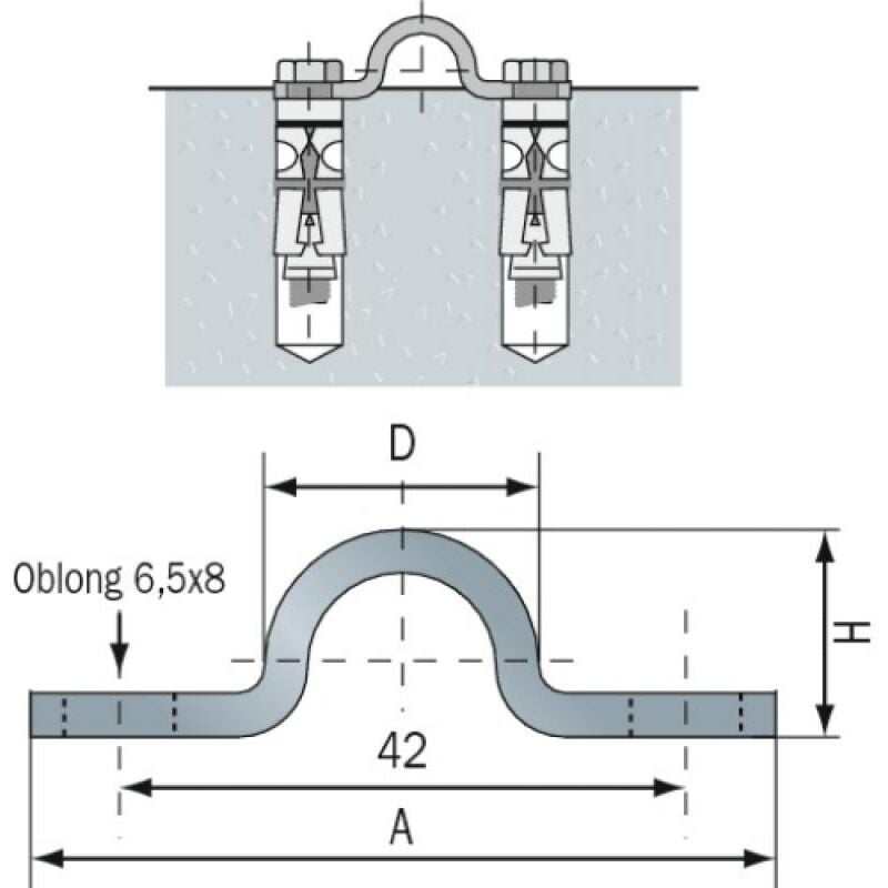 Rail acier galvanisé pour gorge ronde Rapido ø 19,5 mm en largeur de 80 mm barre de 3000 mm Communello
