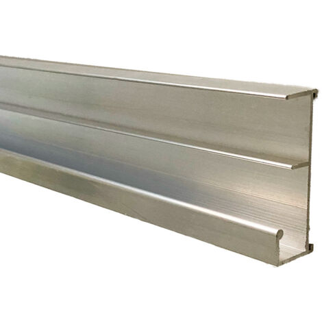 Rail aluminium à clipper sur tablette de 19mm pour dossiers suspendus, brut, lg 1000mm HOMEWELL