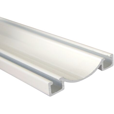 Rail bas aluminium pour placard coulissant - Lg 3m (3000 x 53 x 9 mm, Laqué blanc) HOMEWELL