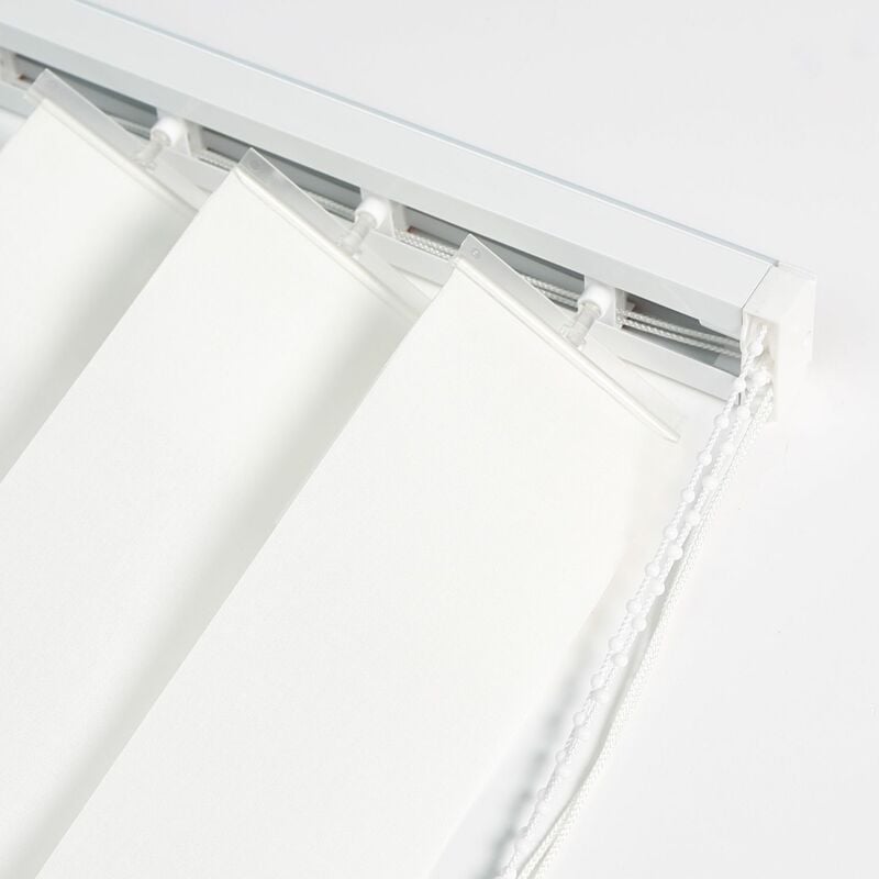 Madecostore - Rail blanc pour lamelles verticales 89mm ouverture centrale - Blanc - L320cm