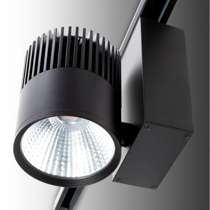Clairage sur Rail led 30W 2538Lm CRI90 2700ºK Triphasé UGR17 50 000H [JW-TR30W-BLACK-WW]