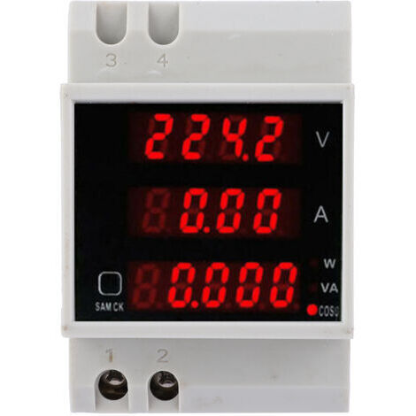 Rail de compteur multifonction D52-2048, affichage numérique, tension AC, courant, facteur de puissance, AC80 300V, 100A
