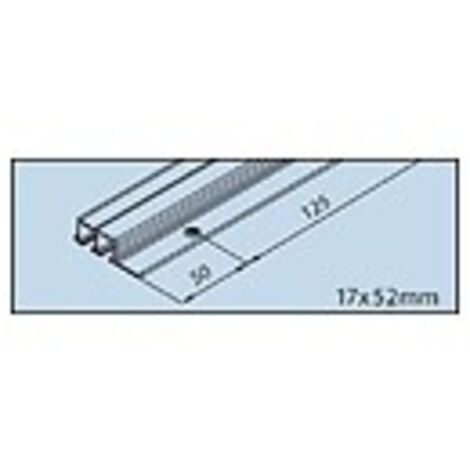 Rail de coulissage double en alu. perforé. à encastrer et visser longueur 2500 mm pour Clipo 16 GPK - HAWA SLIDING SOLUTIONS AG