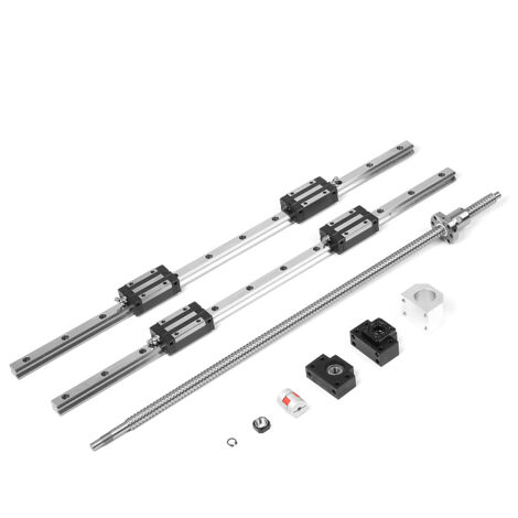 Rail de guidage linéaire 2 pièces HGR20-700mm et 1 vis à billes RM1605-700mm Kit BF12/BK12