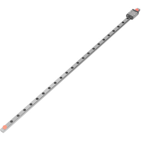 Rail de guidage linéaire miniature en acier avec chariot pour équipements miniaturisés, 500mm