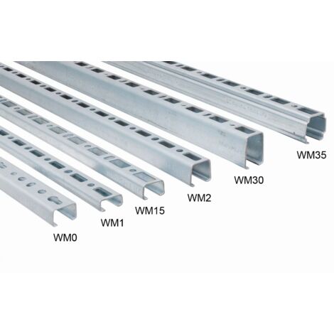 Rail de guidage perforé 2m – Largeur 27mm – Acier galvanisé pour montage en C – Pour supports lourds – Walraven