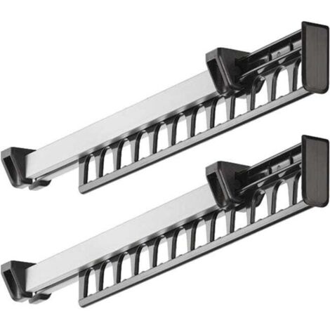 Rail de penderie coulissant (312 mm), support de cintre, solution de rangement pratique pour penderie, lot de 2