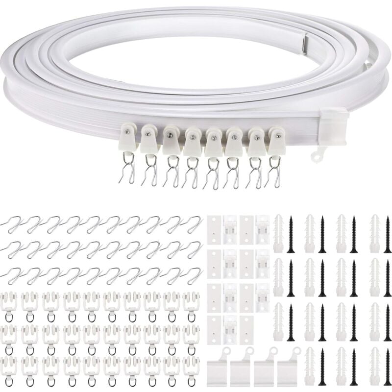 Houhence - Rail De Plafond Pliable Rail De Rideau Incurvé Montage De Rideau De Plafond Flexible Rail De Fenêtres Courbes Pour Rail De Rideau Avec