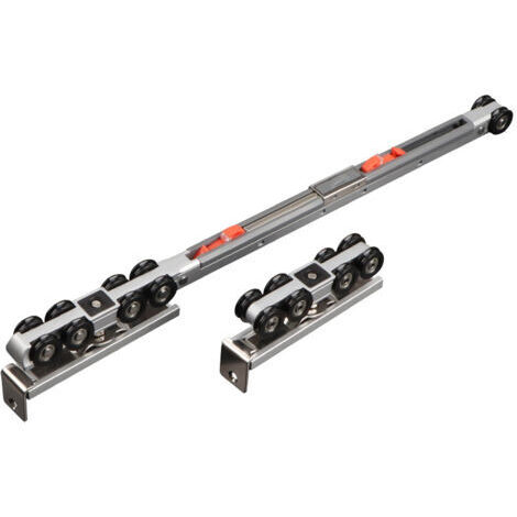 Rail de porte coulissante 47 po – Amortissement bilatéral pour portes jusqu'à 70kg – Pour bois et métal – Système de fermeture douce