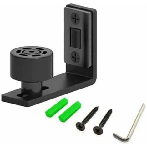Rail de porte coulissante ajustable en acier noir – Peinture anti-rouille – Épaisseur de porte 23 à 50 mm – Installation rapide sans perçage