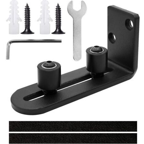Rail de porte coulissante ajustable + roues réglables + système guide de porte