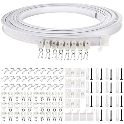 Rail de rideau flexible fixé au plafond pour fenêtre/séparation de pièce