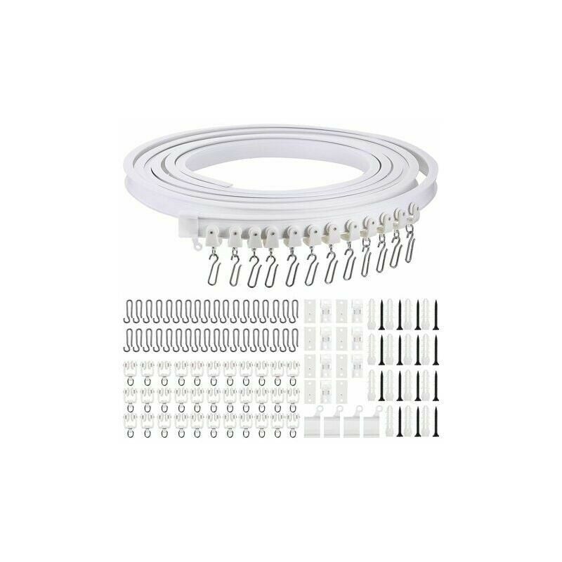 XVX - Rail de rideau incurvé au plafond pliable de 5 mètres Rail de rideau incurvé flexible pour rail de rideau souple pour rail de rideau avec