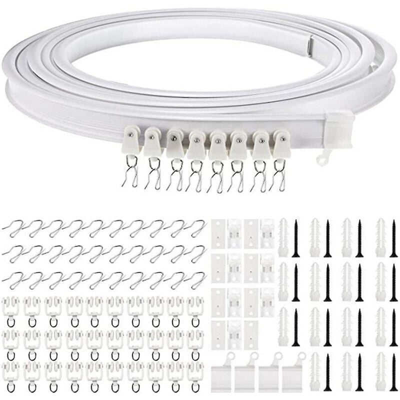 Crea - Rail de rideau incurvé Rail de plafond flexible Système de rideau en rail à montage au plafond