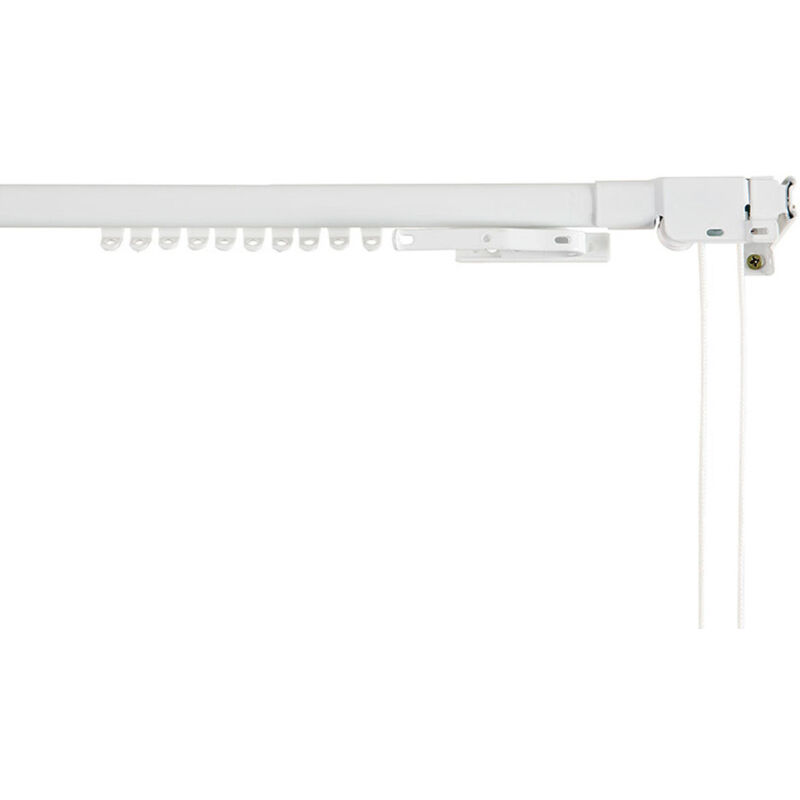Cintacor - rail renforcé extensible 120-210cm blanc storplanet - rail extensible pour rideaux en métal blanc