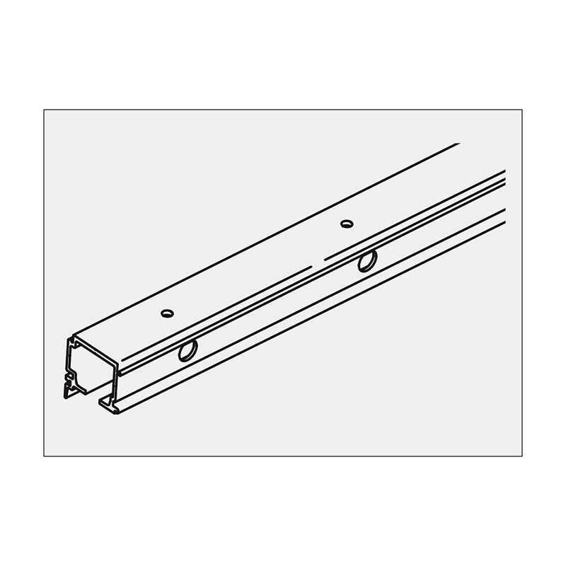 Rail de roulement Porta 100 g pour porte en verre de 100 kg - longueur 2500 mm - en aluminium Hawa