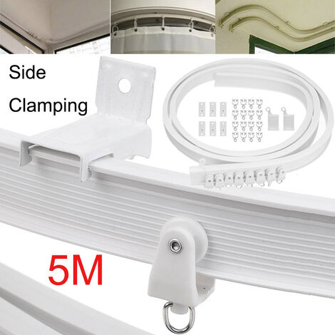 Rail de serrage latéral pour rideau de plafond Flexible de 5M, barre de fenêtre pliable, courbe droite, Kit d&39accessoires pour rideau, décoration de la maison