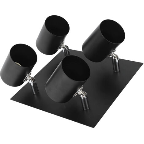 Rail de spots industriel 4 lumières orientables noir moderne avec douilles GU10
