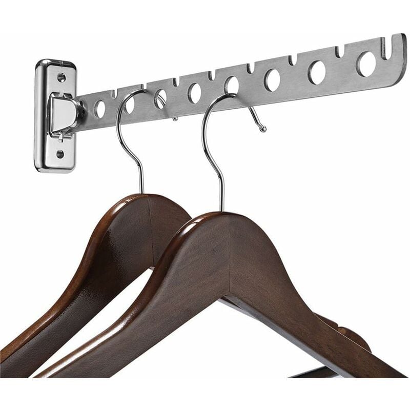 Rail de Suspension pour Vêtements Séchoir Poreux Pliant Réglable Support de Séchage Penderie Vestiaire Salle de Bain Chambre Mural Support de vêtement