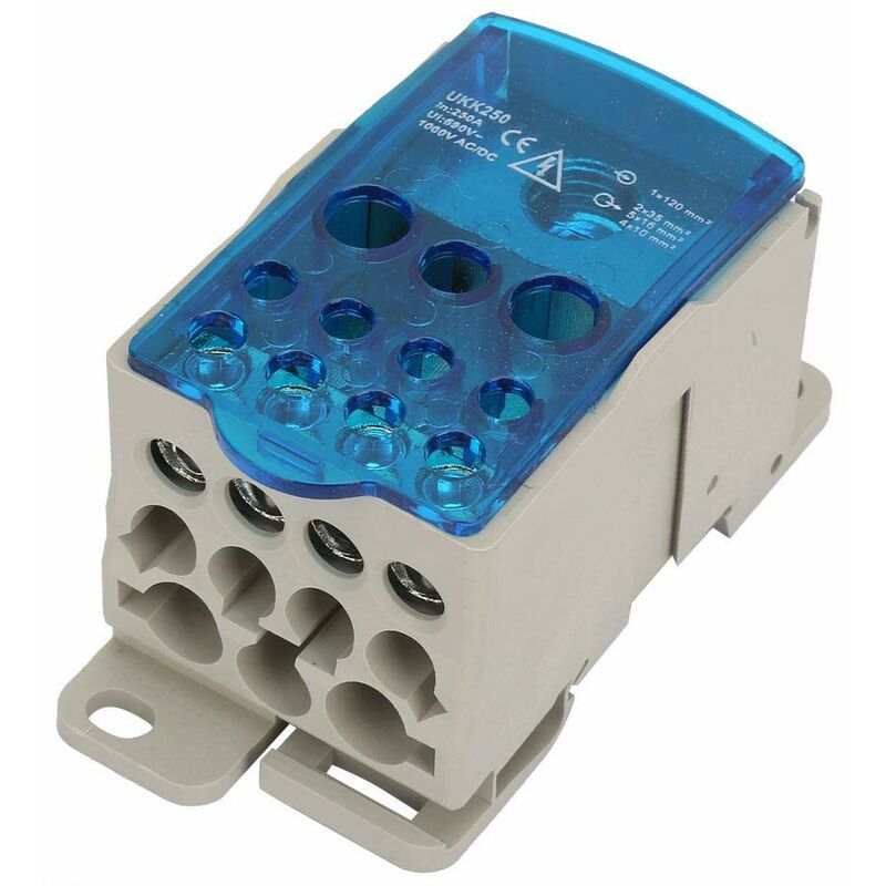 Memkey - Rail din 250A 1 dans de Nombreux Borniers de Sortie pour Connecteur de Fil Electrique UKK250A de Boîte de Jonction d'Alimentation Universelle