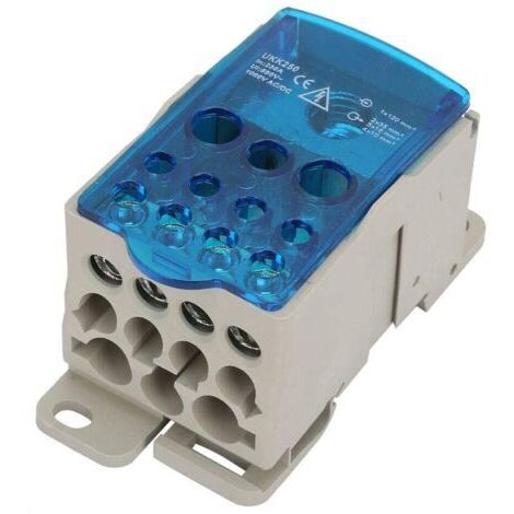 Rail DIN 250A 1 dans de Nombreux Borniers de Sortie pour Connecteur de Fil Electrique UKK250A de Boîte de Jonction d'Alimentation Universelle